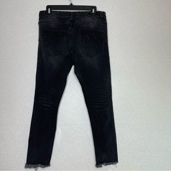 Max X One Teaspoon Mr Blues Black Oak Distressed Skinny Jeans 31 - Picture 3 of 6